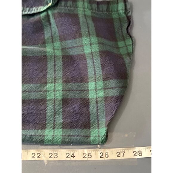 J Crew Green Navy Blue Plaid Flannel Button Down Shirt Large Cabincore Outdoors - Picture 3 of 9